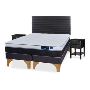 Cama Europea Flex Nexus / 2 Plazas / Base Dividida + Set De Maderas