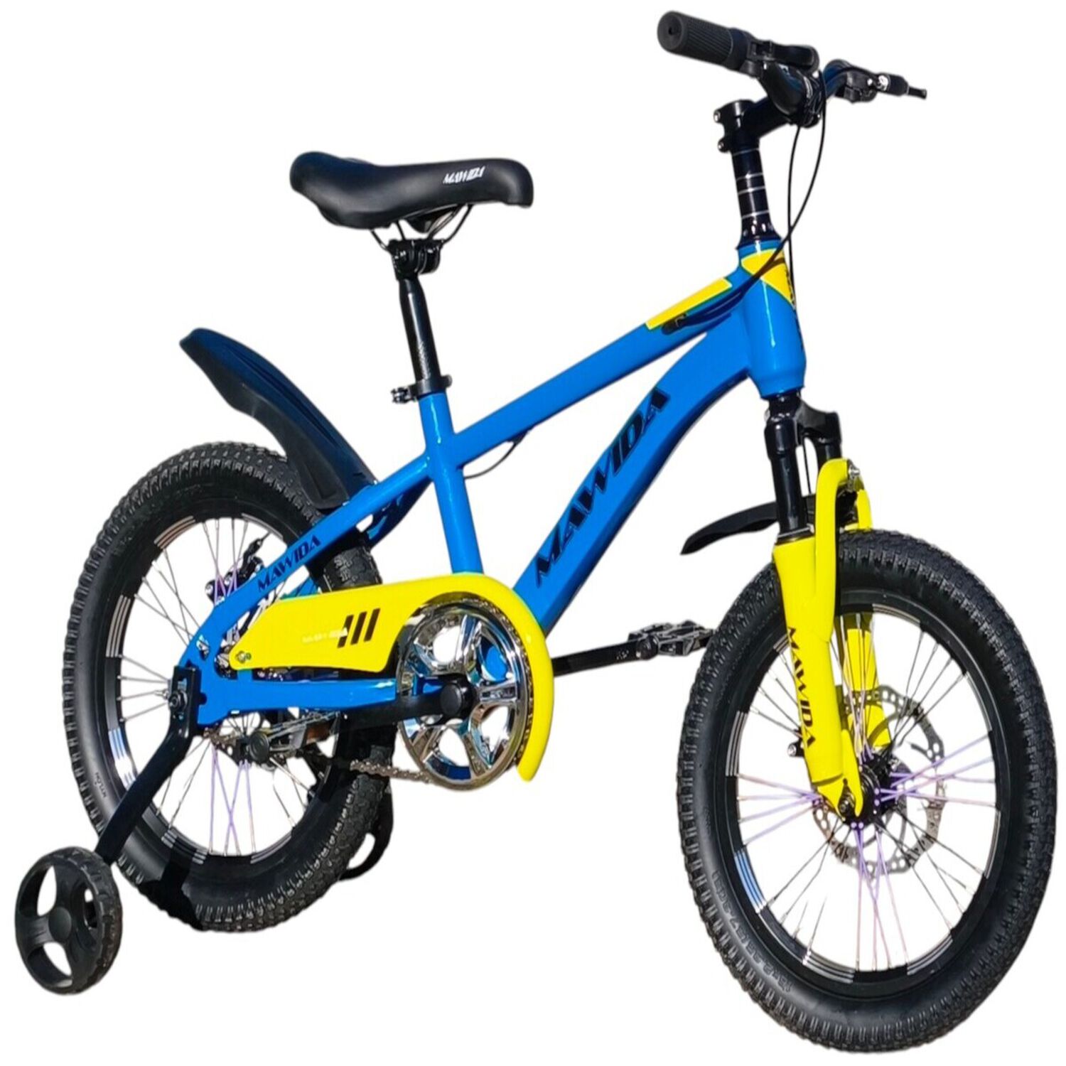 Bicicleta Aro 16 Mawida Con Freno Disco Azul Amarillo image number 1.0