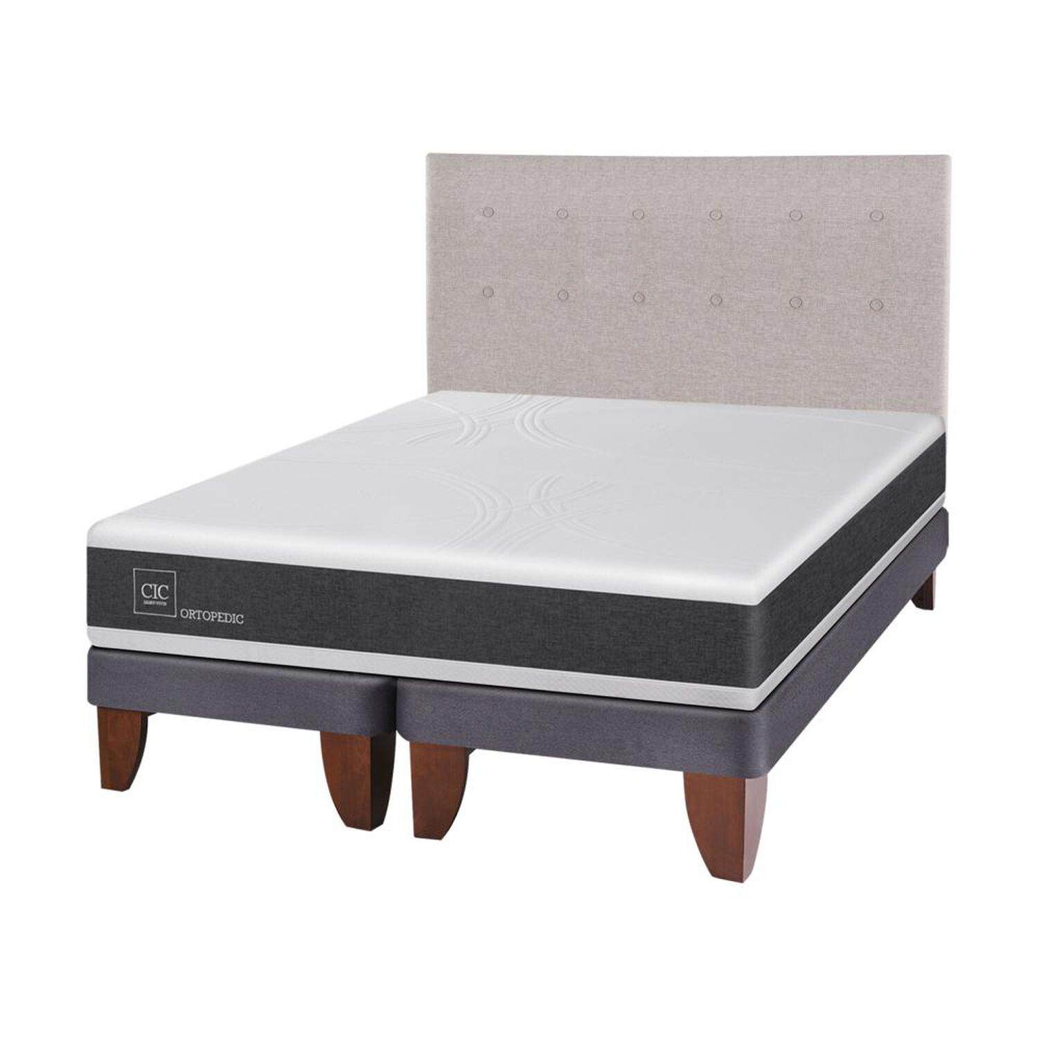 Cama Europea Cic Ortopedic / 2 Plazas / Base Dividida + Respaldo image number 0.0
