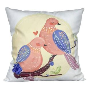 Funda Para Coj&iacute;n Felpa Dise&ntilde;o Estampado Aves 45x45cm