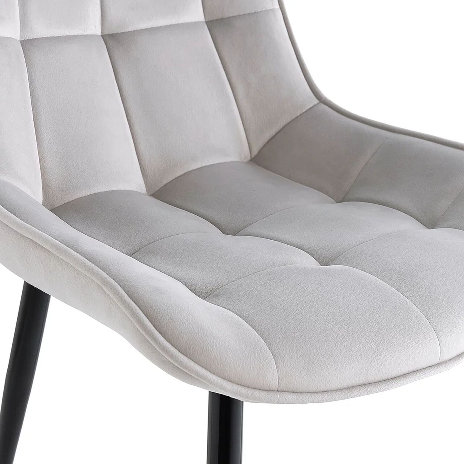 Silla De Comedor Macron Acolchada Terciopelo - Gris image number 10.0