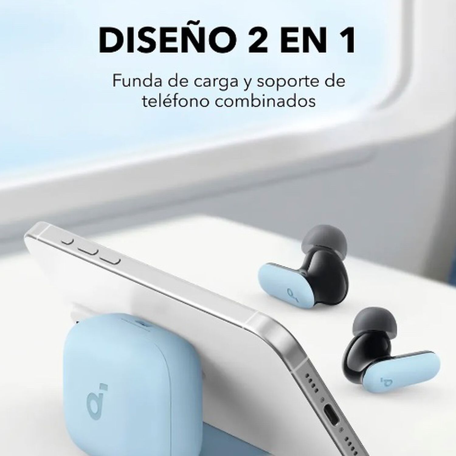 Aud&iacute;fonos Bluetooth Celeste image number 2.0