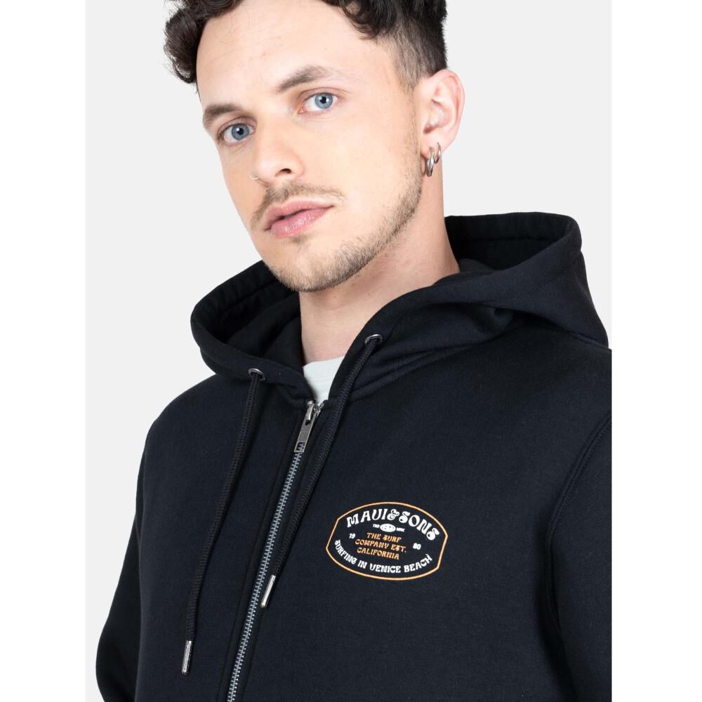 Poler&oacute;n Liso Con Cierre Cuello Redondo Con Capucha Hombre Maui And Sons image number 3.0