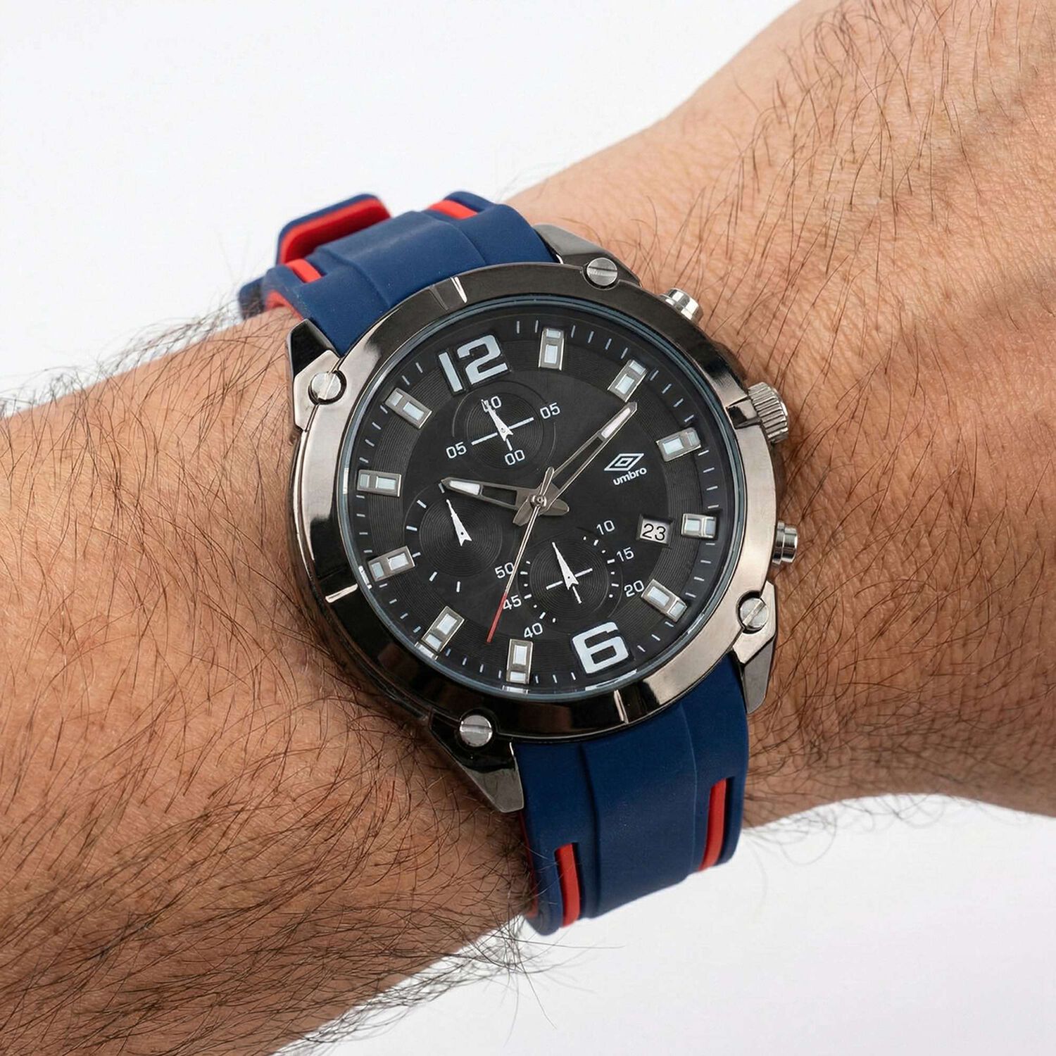 Reloj An&aacute;logo Hombre Umbro Plus Azul/rojo Umbp-1500-92 image number 3.0