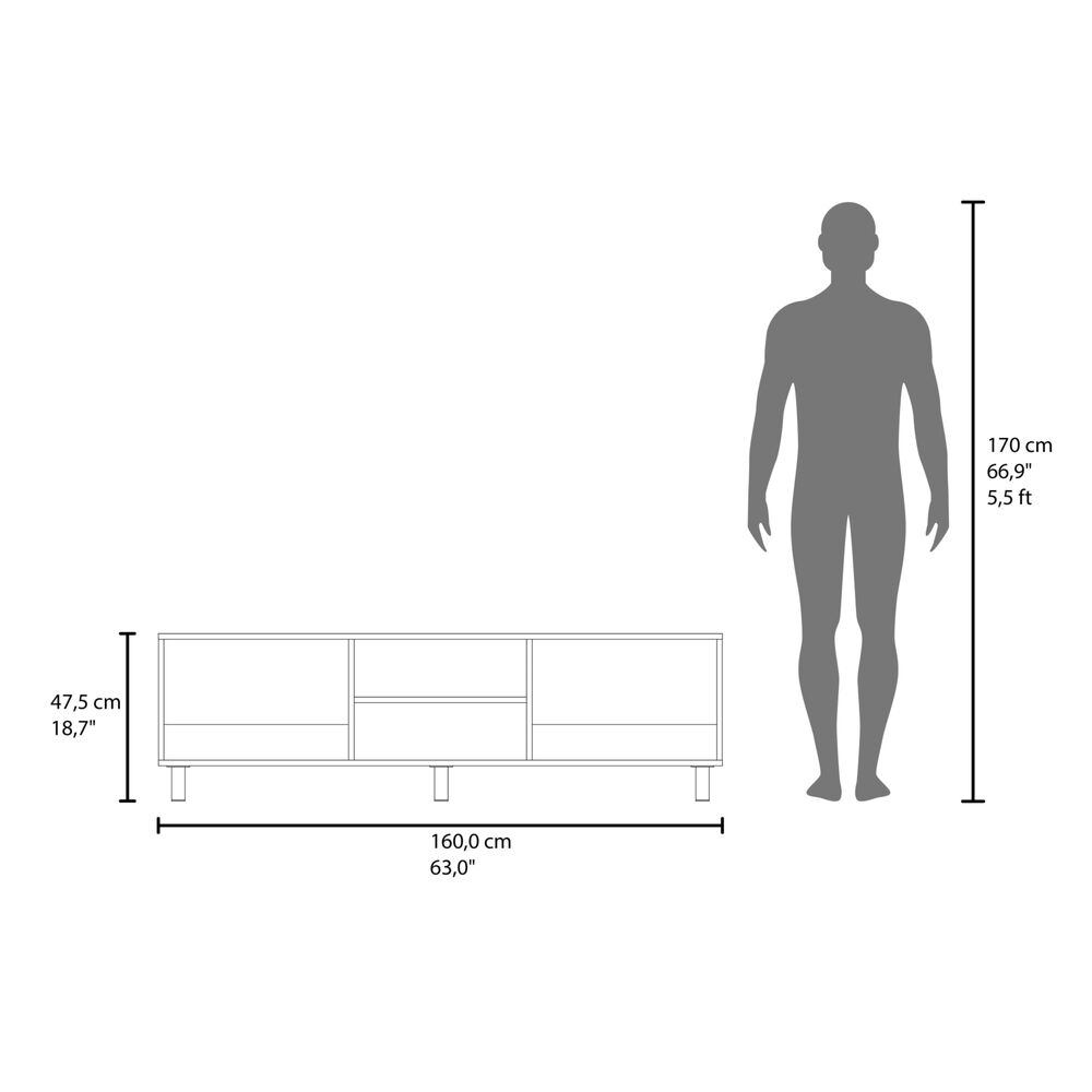 Rack Tv 70" Con 4 Espacios 47,5x160x35 Cm image number 5.0