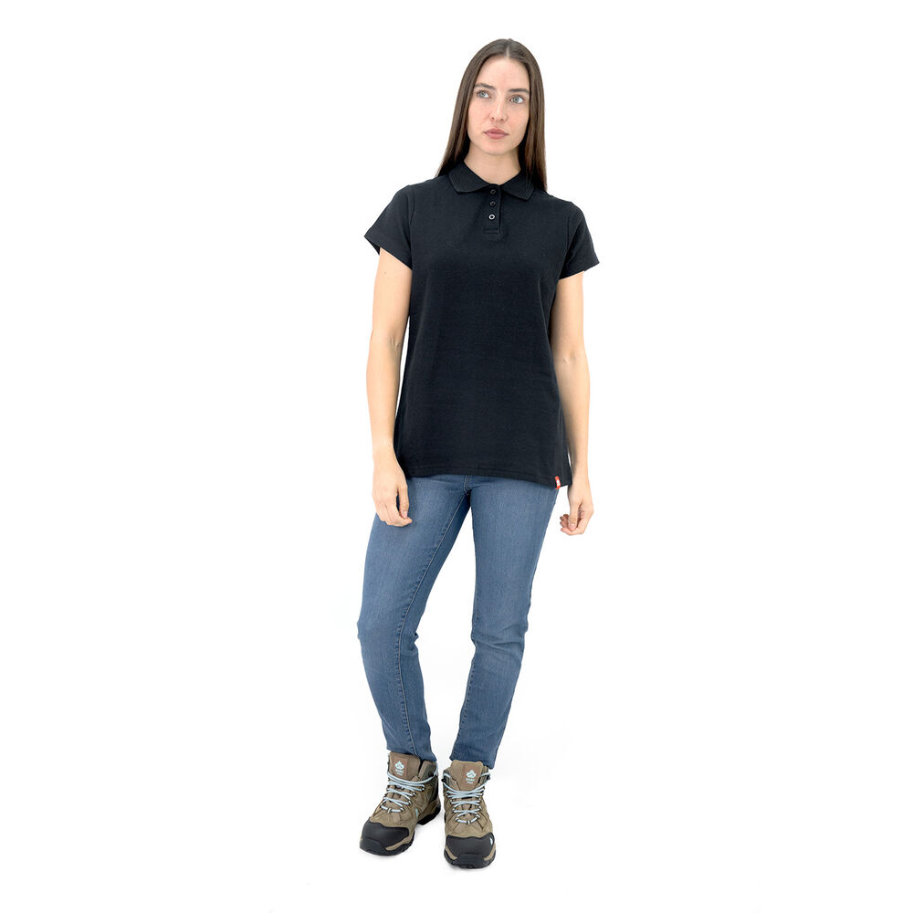 Polera Pique Quebec Manga Corta Negro Mujer image number 4.0