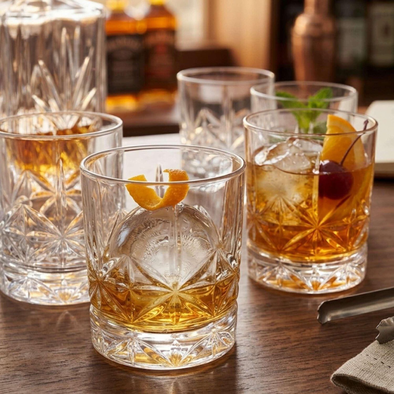 Set 6 Vasos Double Old Fashioned Tallados 377 Ml image number 3.0