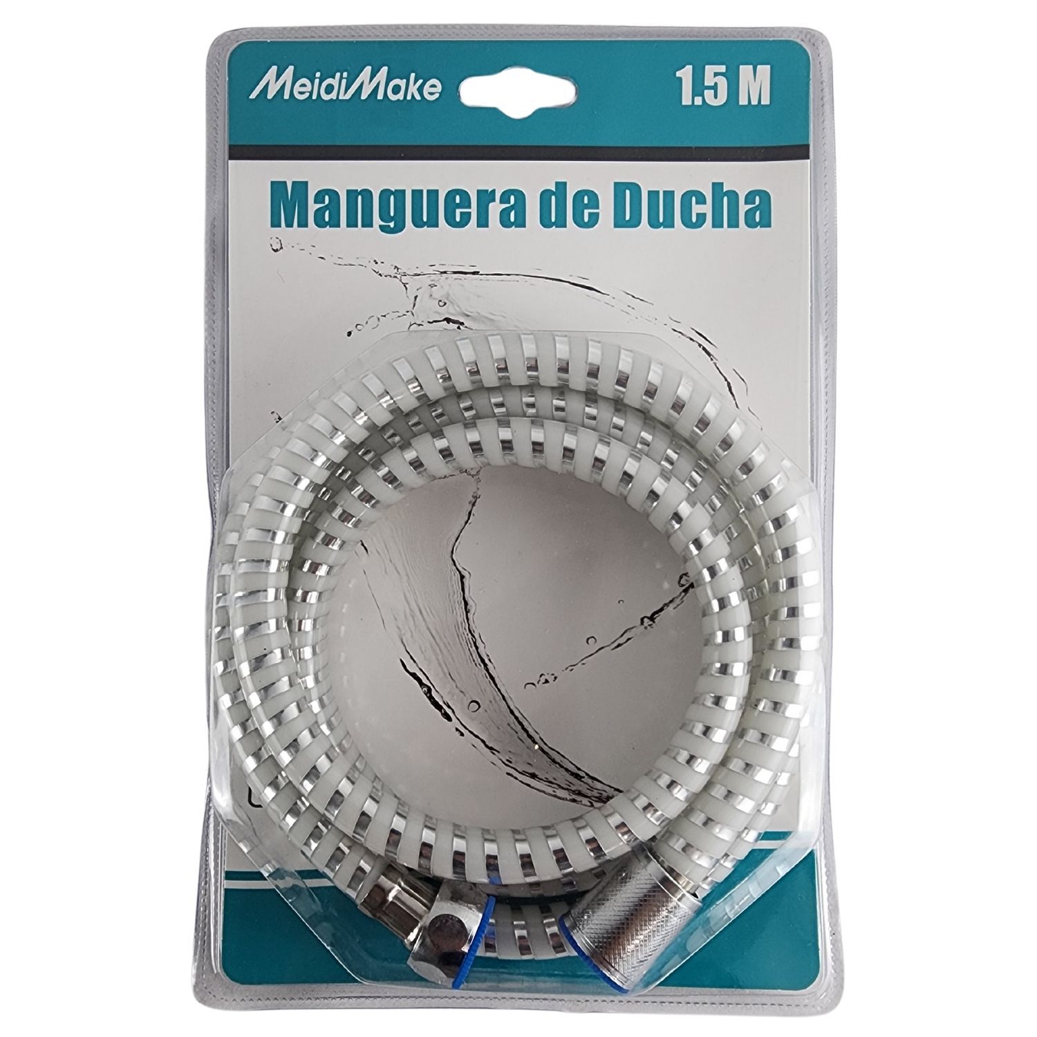 Manguera Ducha Flexible De 150cm Acabado Blanco Metalizado image number 6.0