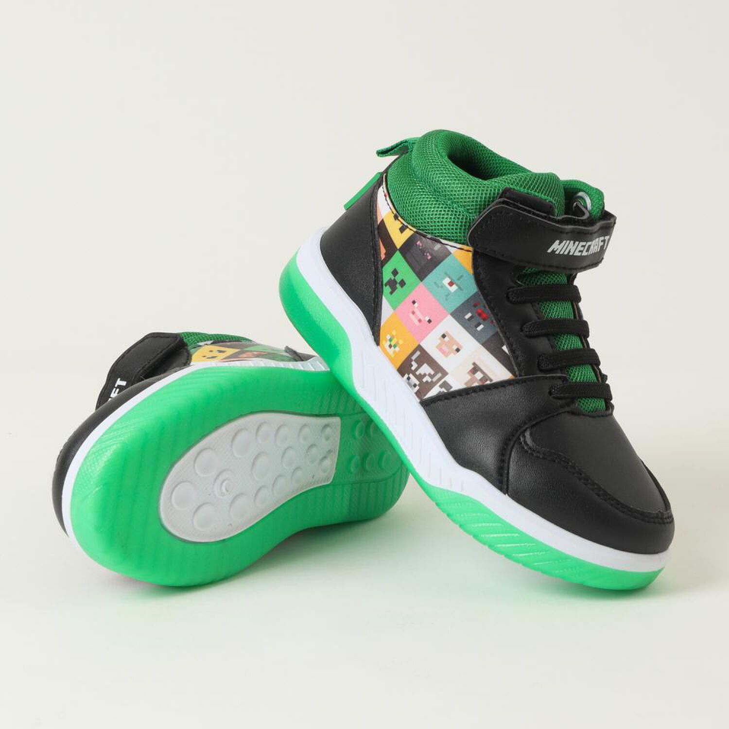 Zapatilla Infantil Con Luces Ni&ntilde;o Minecraft Negro image number 2.0
