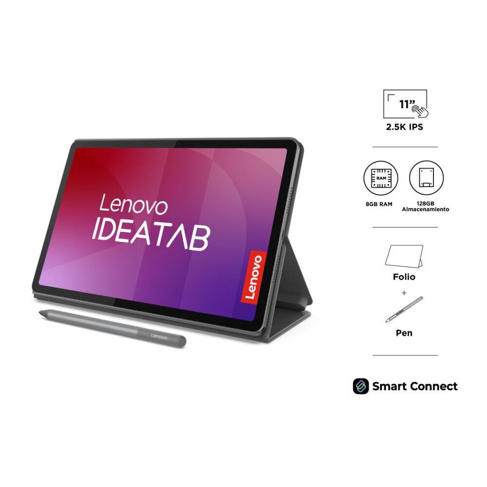 Tablet 11" Lenovo Ideatab 11 2k / 8 GB RAM / 128 GB / Luna Grey + Tab Pen Plus + Folio Case image number 0.0