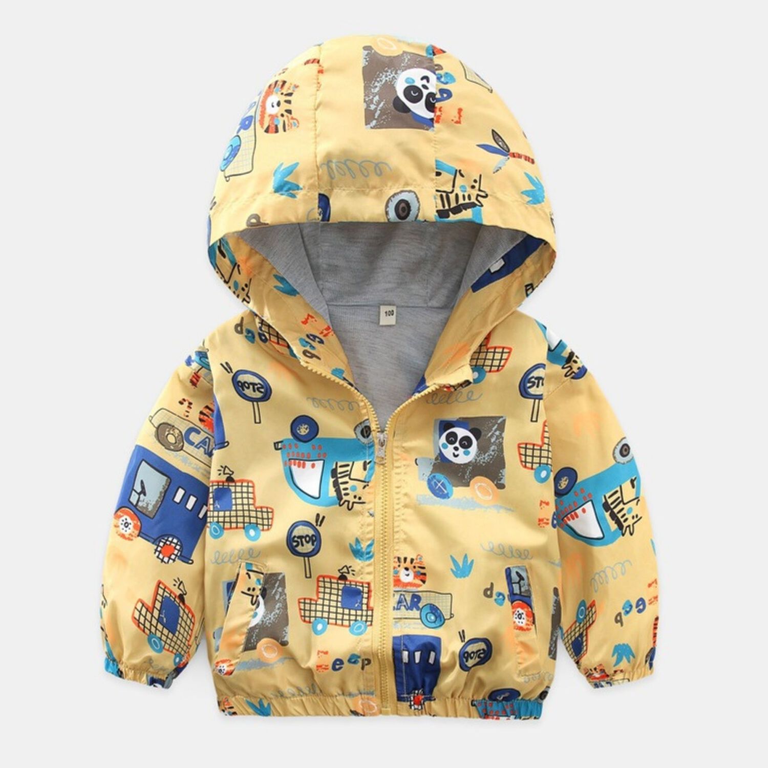 Cortaviento Impermeable Chaqueta Estampado Ni&ntilde;o Y Beb&eacute; Yellow Panda image number 0.0