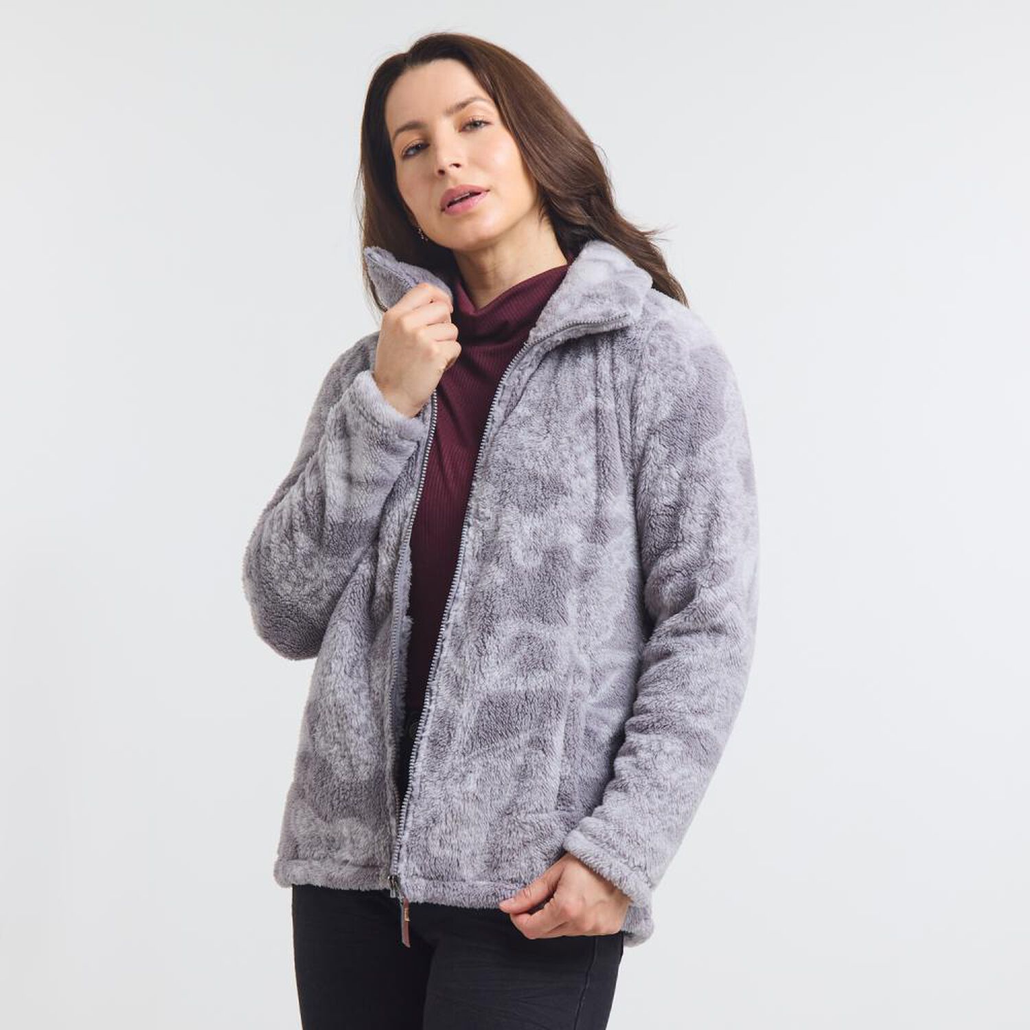 Poler&oacute;n Print Polar Fleece Regular Cuello Alto Mujer Geeps image number 2.0