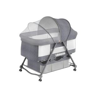 Cuna Beb&eacute; Mois&eacute;s Con Mosquitero Pro Gris Lubabycas