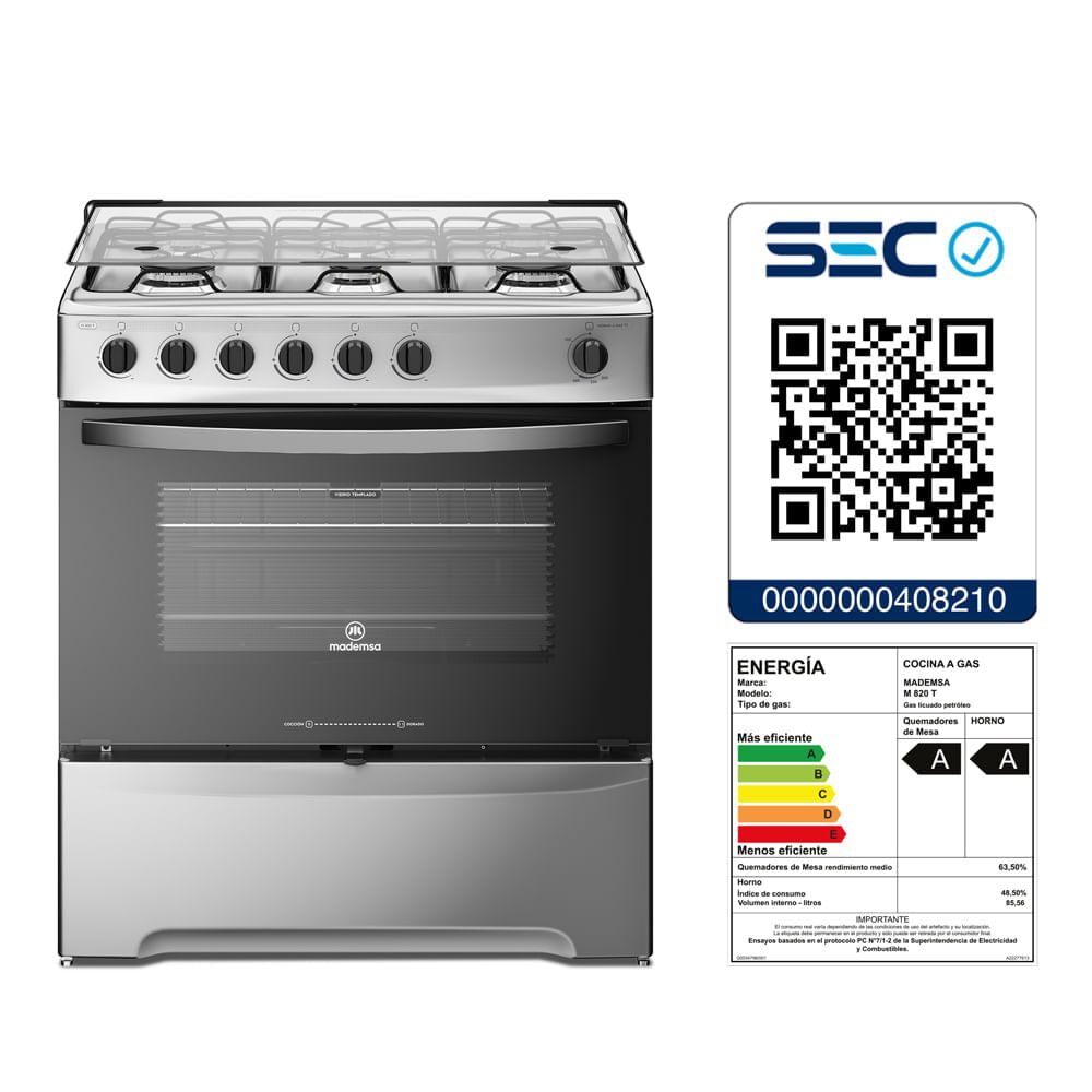 Cocina A Gas 6 Platos Mademsa Quemadores Laterales M 820 T image number 8.0