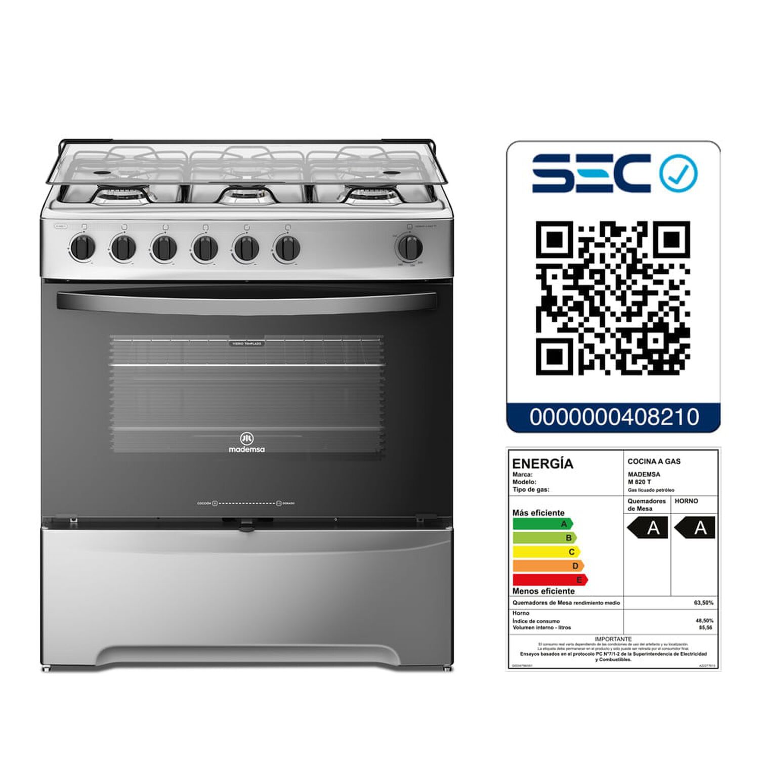 Cocina A Gas 6 Platos Mademsa Quemadores Laterales M 820 T image number 8.0