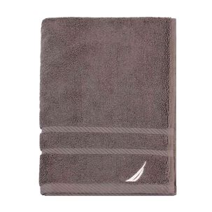 Toalla De Mano Nautica Signature Premium 100% Algod&oacute;n Gris Oscuro