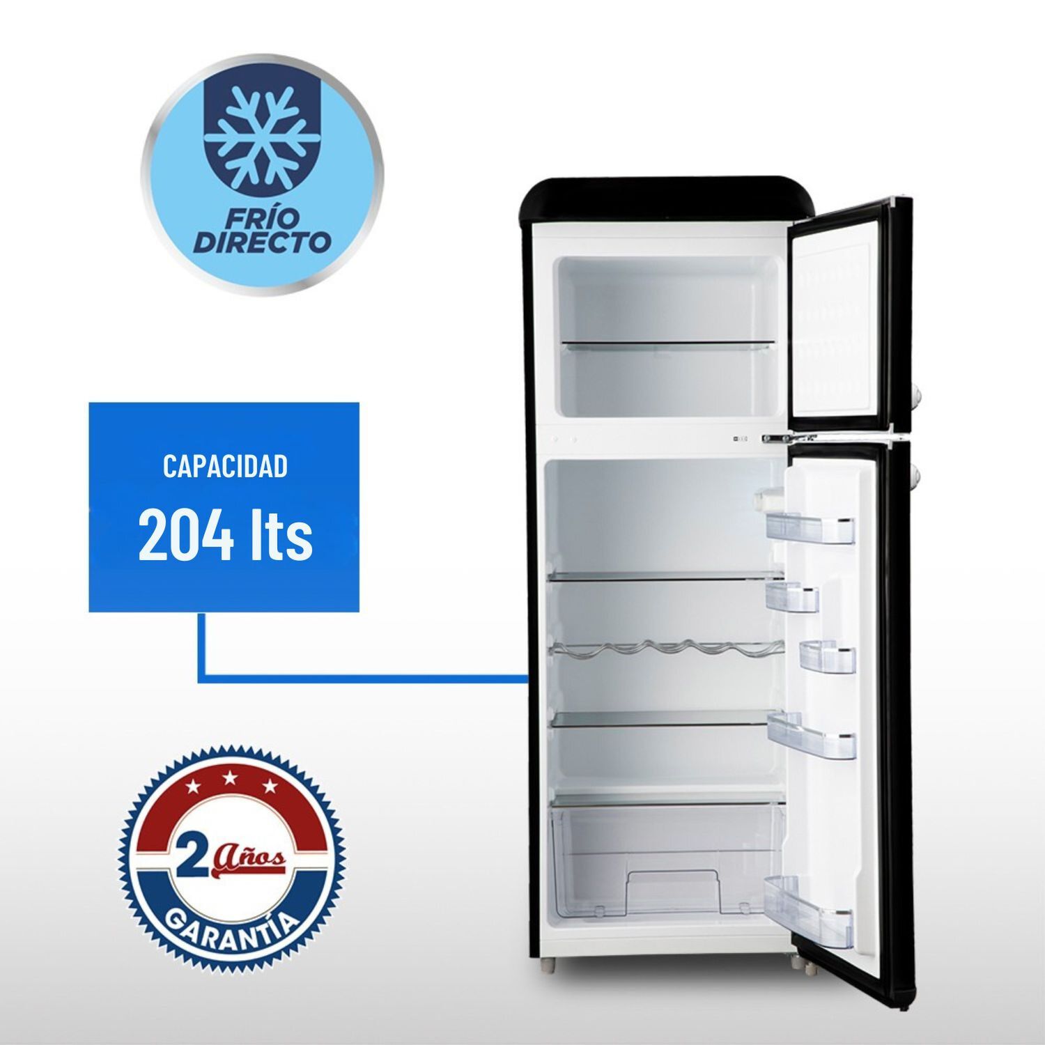 Refrigerador Retro Frio Directo 203 Lts Lrt-210dfnr Negro image number 4.0