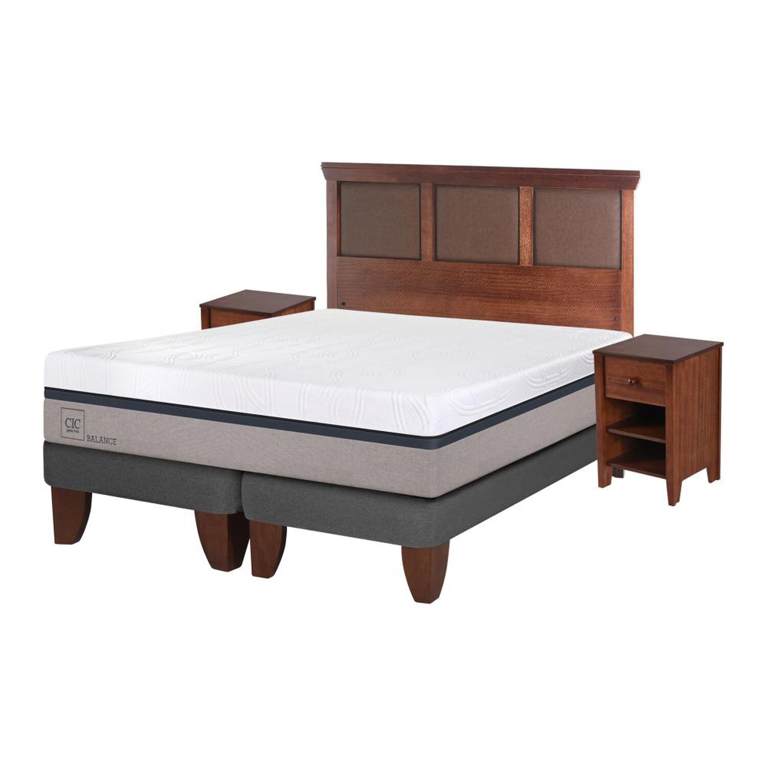 Cama Europea Cic Balance / King / Base Dividida + Set De Maderas image number 0.0