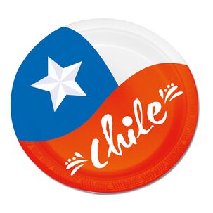 Set 6 Platos Polipapel 23 Cm Chile Big Party