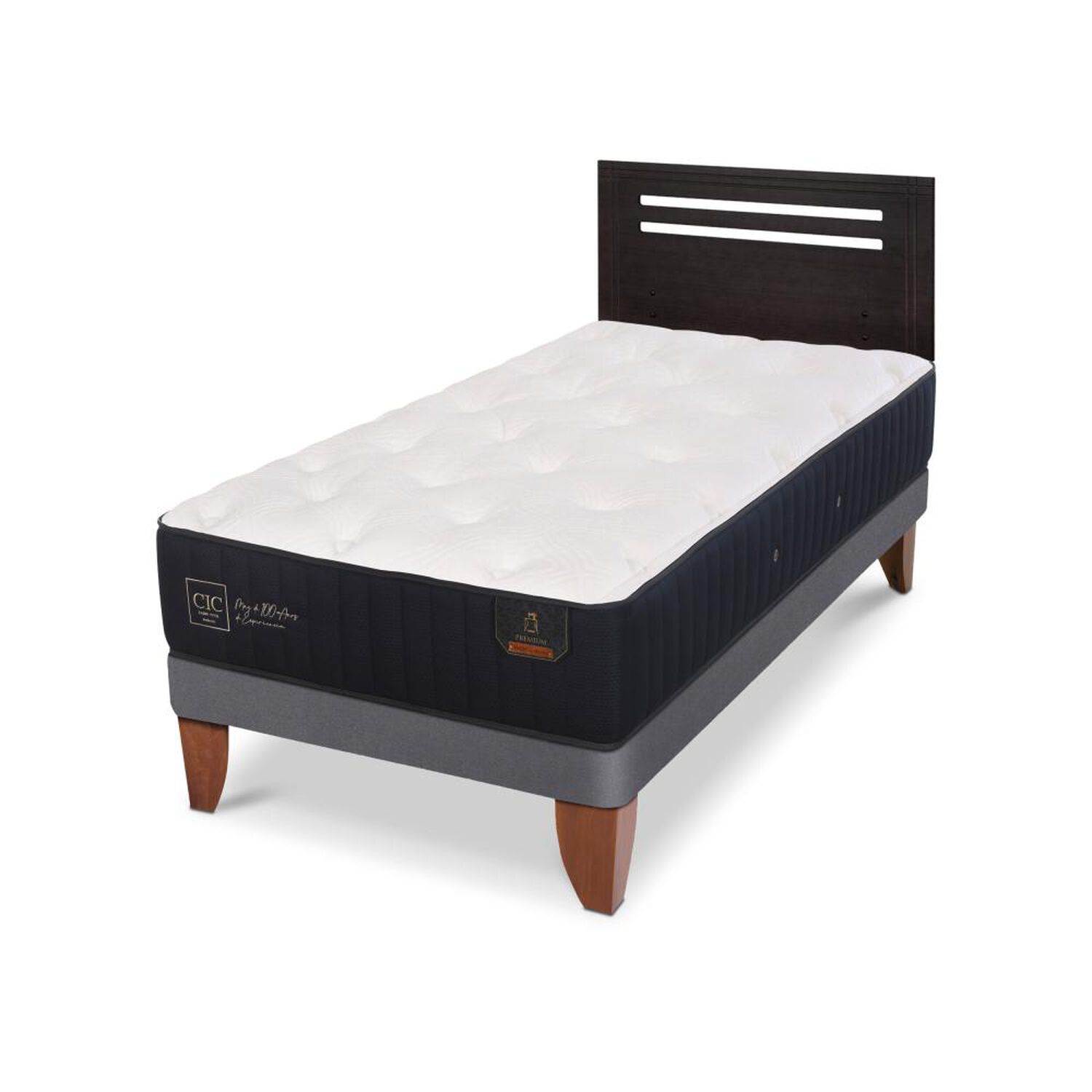 Cama Europea Cic Linea Premium / 1.5 Plazas / Base Normal + Respaldo image number 4.0