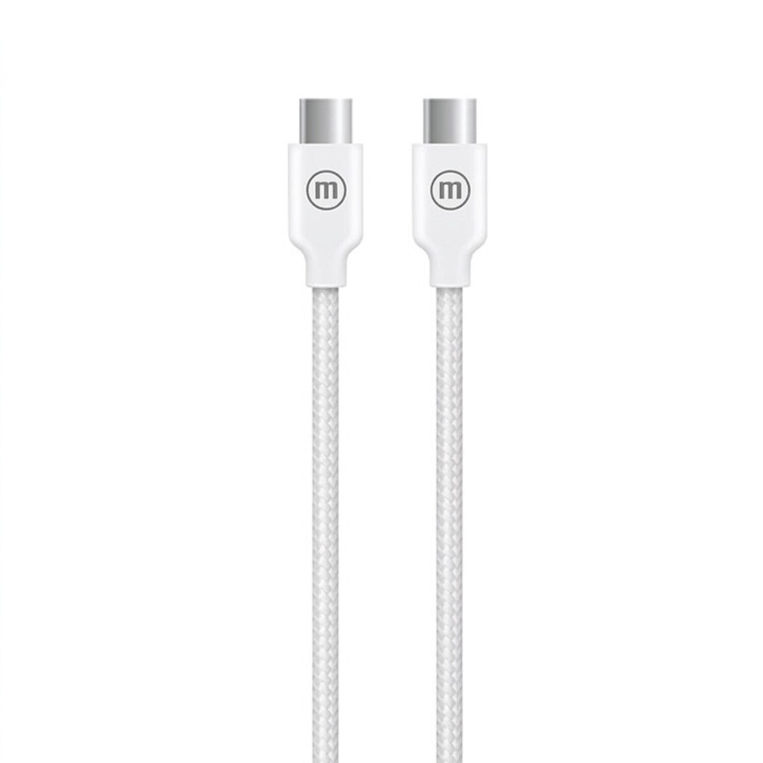 Cable Trenzado Usb C A Usb C Maxell 2 Metros Carga R&aacute;pida Blanco image number 1.0