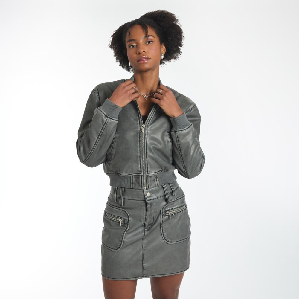 Chaqueta Bomber Ecocuero Mujer Rolly Go image number 0.0