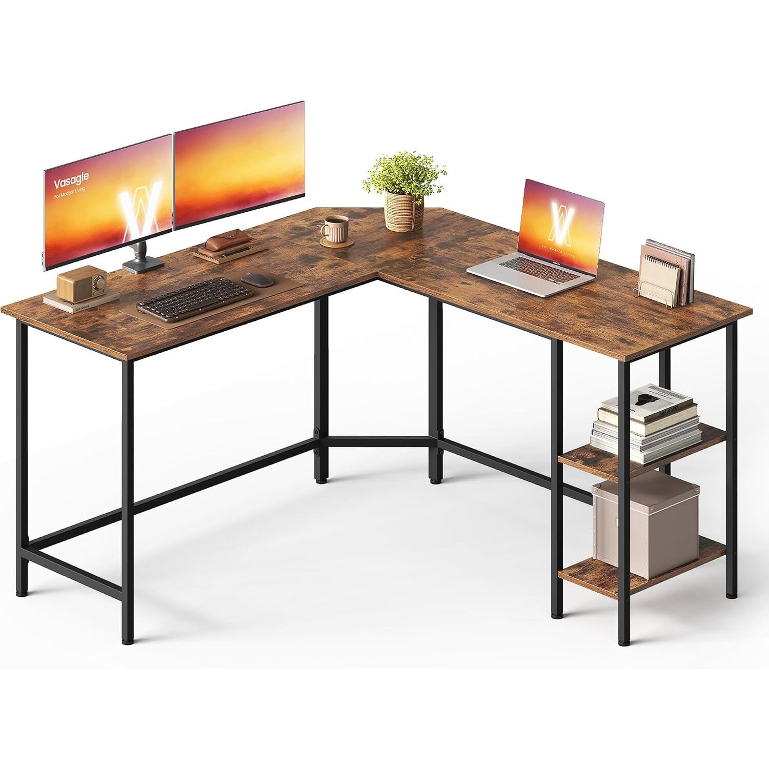 Escritorio Gamer Esquinero Vasagle Industrial 140 Cm image number 0.0