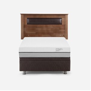 Cama Baúl Rosen Pratta / 1.5 Plazas / Base Normal + Respaldo Ferrara