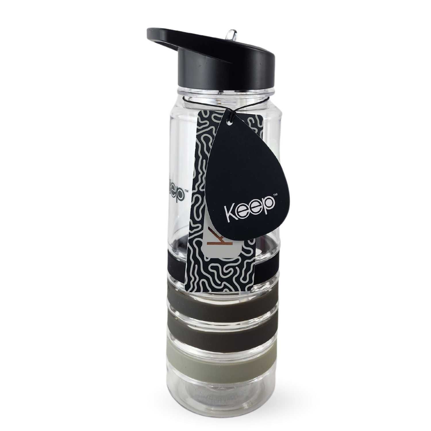 Botella Keep Bandas Colores 750ml Agua Bebidas Negro image number 3.0