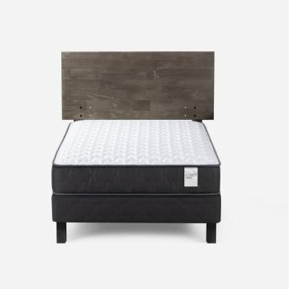 Cama Europea Rosen Wave / 1 Plaza / Base Normal + Respaldo Tabor Grafito image number 9.0