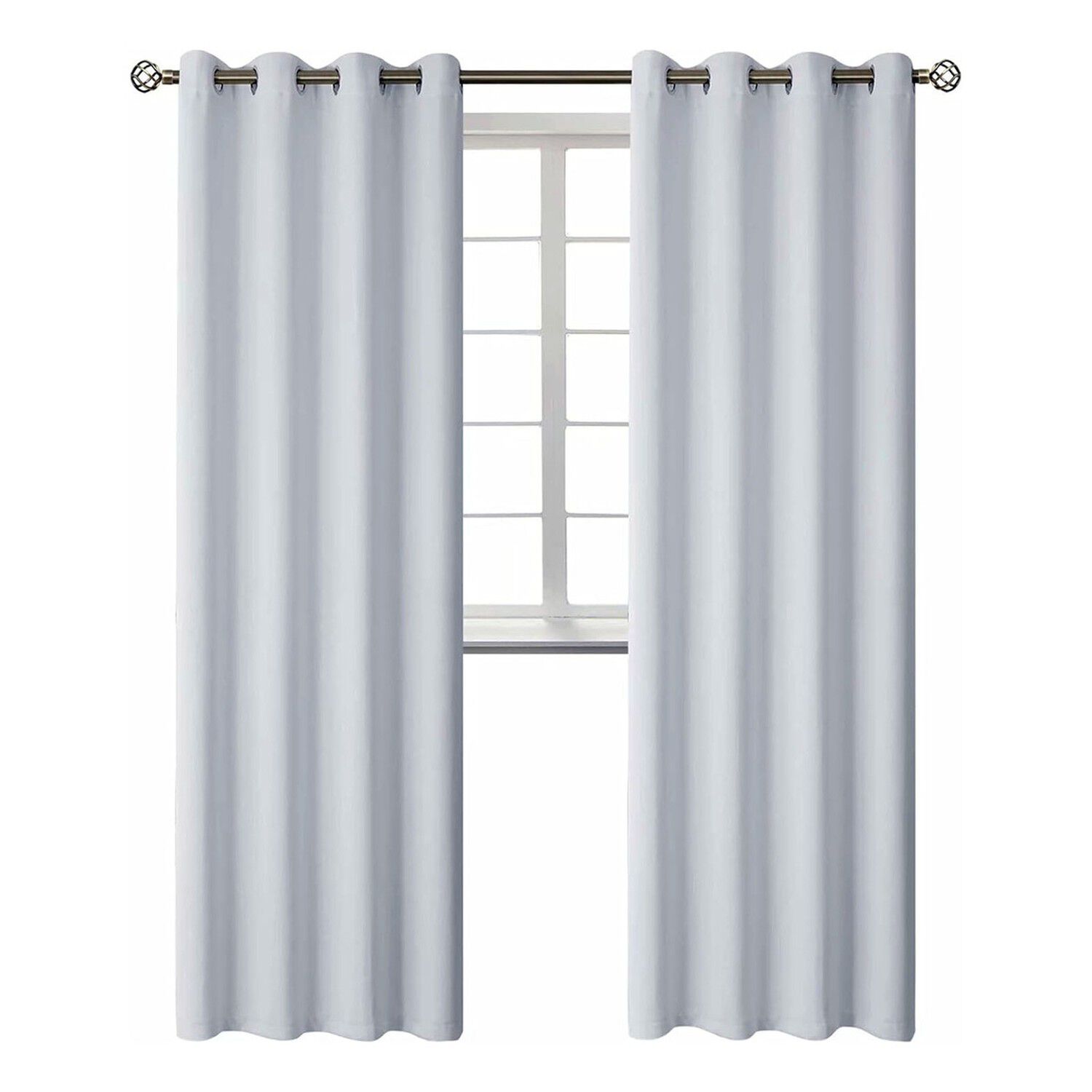 Cortina Blackout 140x220 Cm Poliester Blanco Gris&aacute;ceo image number 0.0
