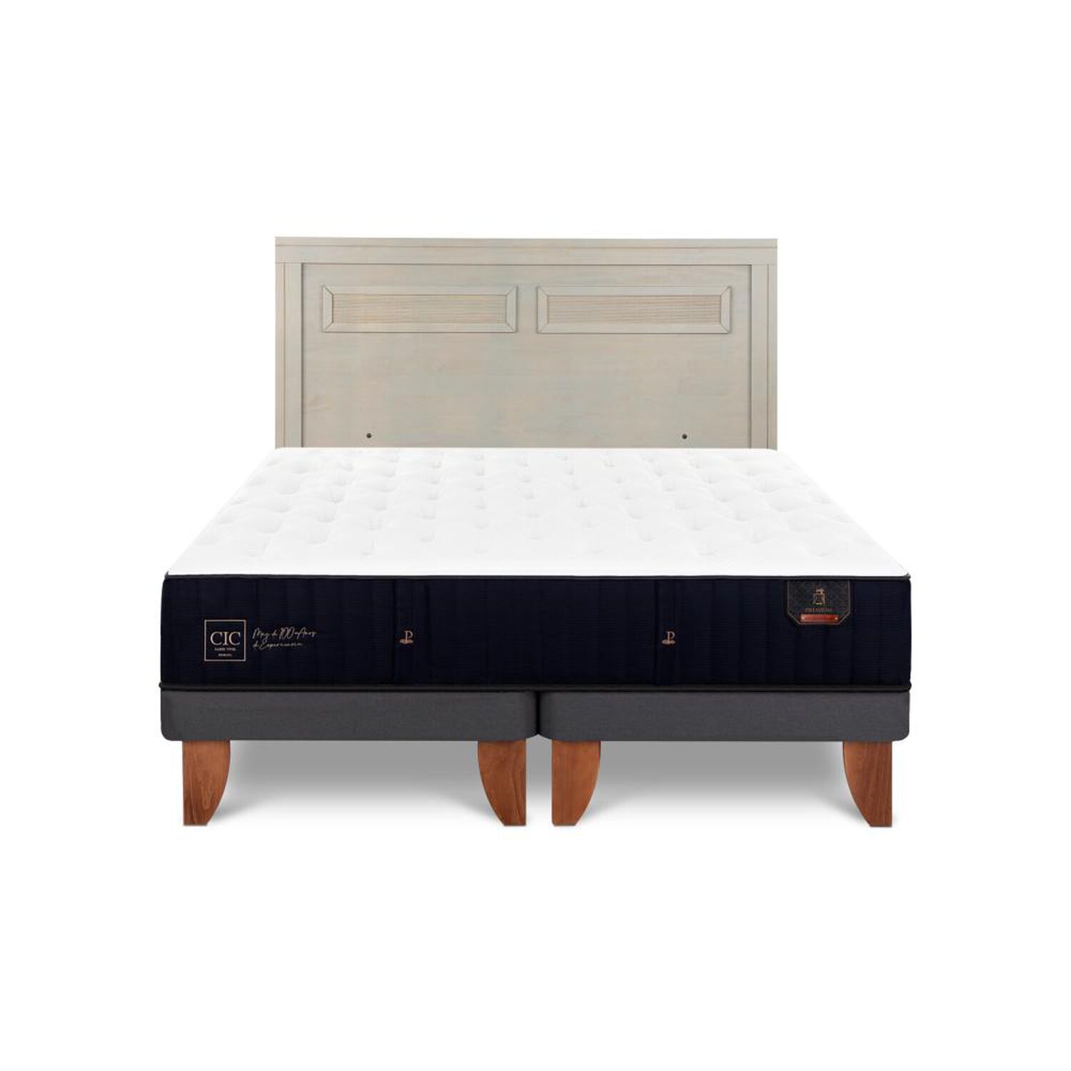Cama Europea Cic Linea Premium / 2 Plazas / Base Dividida + Respaldo image number 0.0