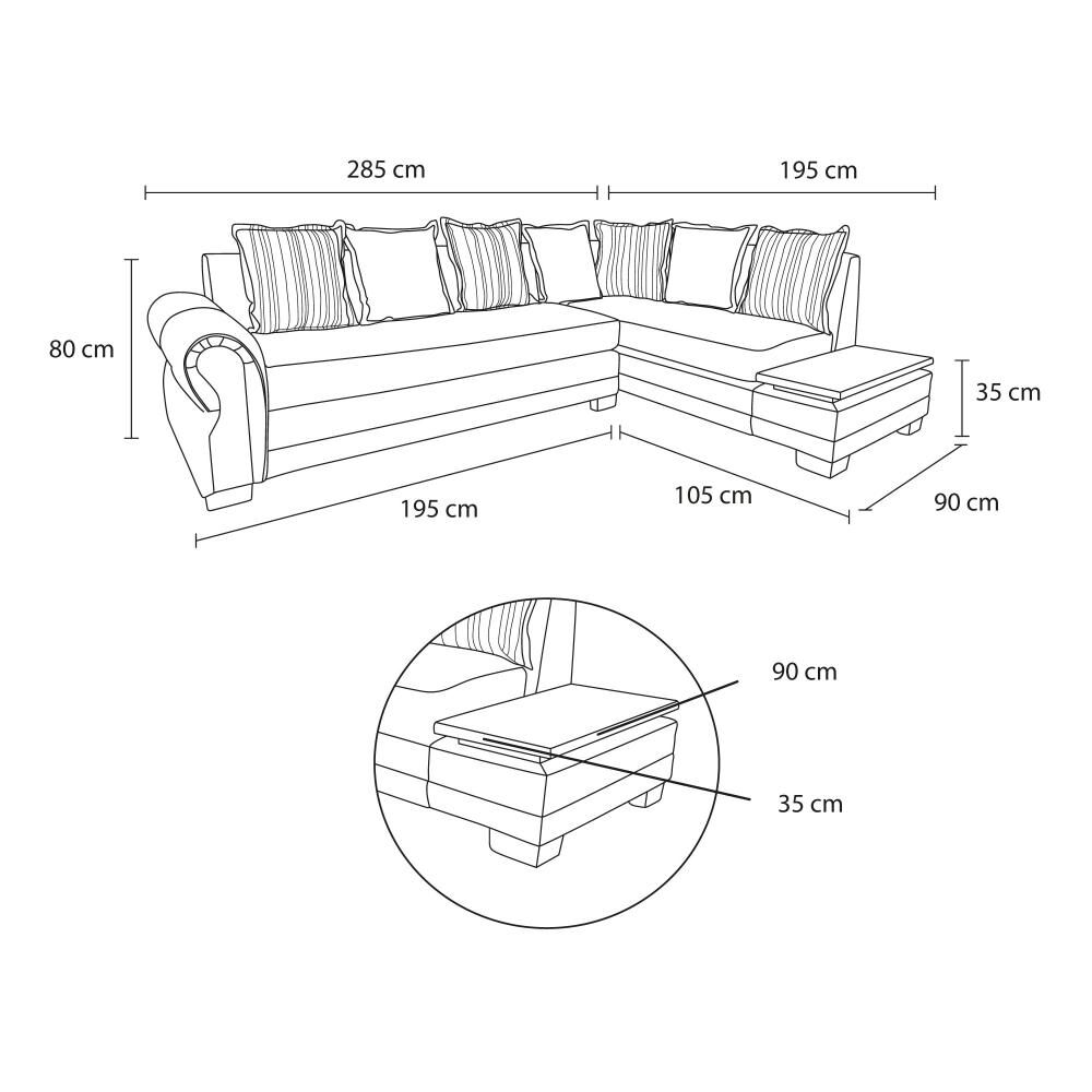 Sofá Seccional Living Factory Dakota Derecho / 5 Cuerpos image number 8.0