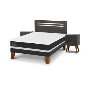 Cama Europea Cic Ortopedic / 2 Plazas / Base Normal + Set De Maderas