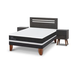Cama Europea Cic Ortopedic / 2 Plazas / Base Normal + Set De Maderas