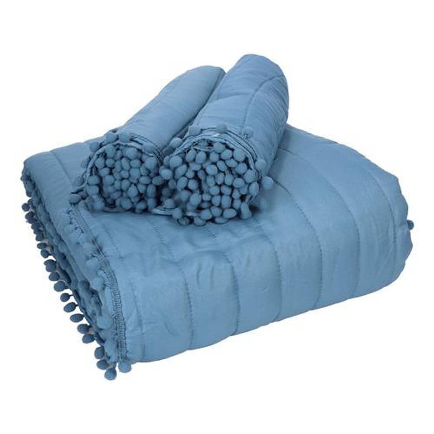 Quilt Andes Pom Pom Azul 1.5 Plazas image number 4.0