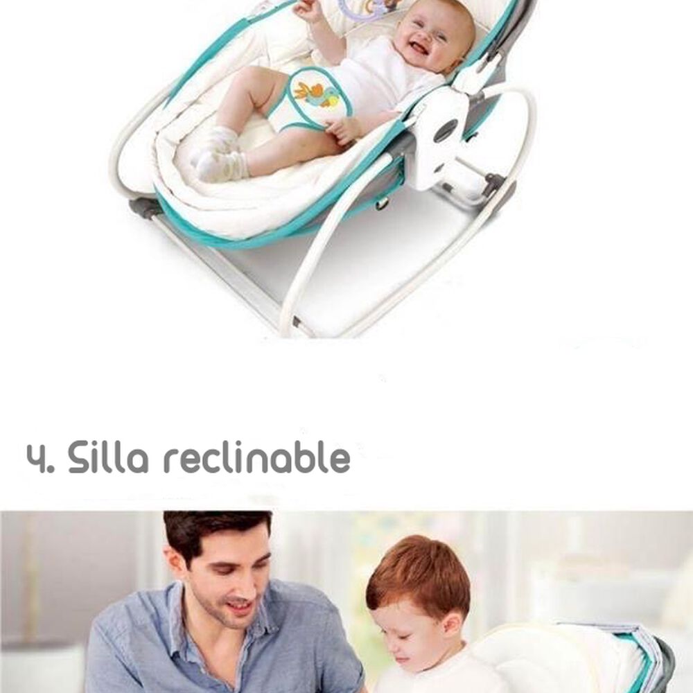Cuna Moisés 5 En 1 Con Vibración Mosquitero Lubabycas Verde image number 2.0