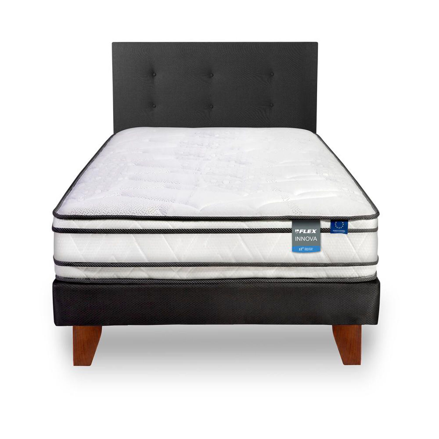 Cama Europea Flex Innova / 1 Plaza / Base Normal + Respaldo image number 1.0