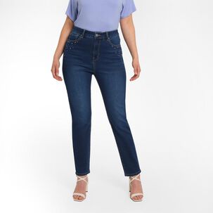 Jeans Tiro Alto Recto Mujer Sexy Large