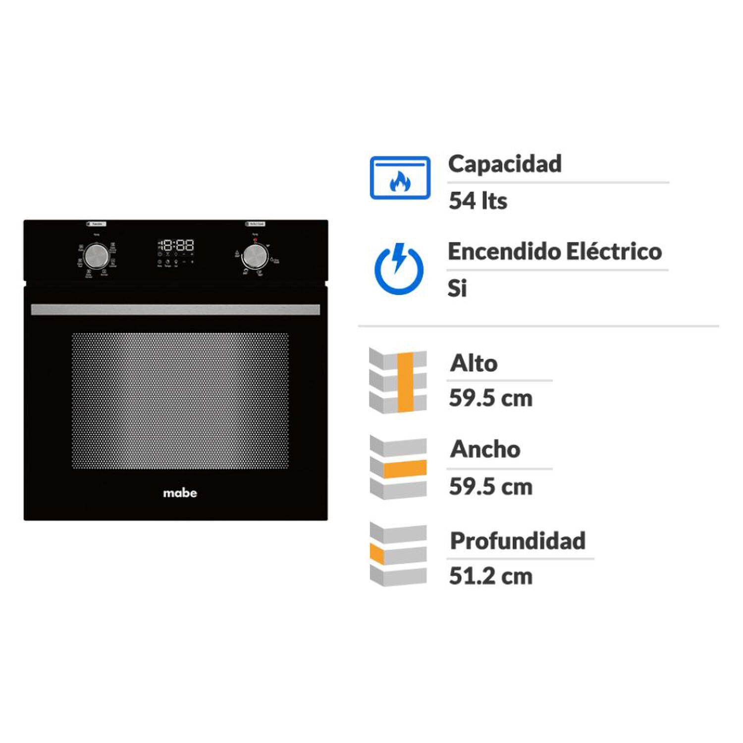 Horno Empotrado Mabe HM6045EXN0 / 54 Litros image number 1.0