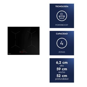 Encimera Inducci&oacute;n 4 Platos El&eacute;ctrica Efficient Ie4tw