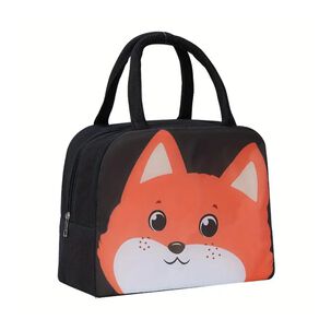 Lonchera Bolsa Termica 23x10x29cm Zorro Negro Kawaii