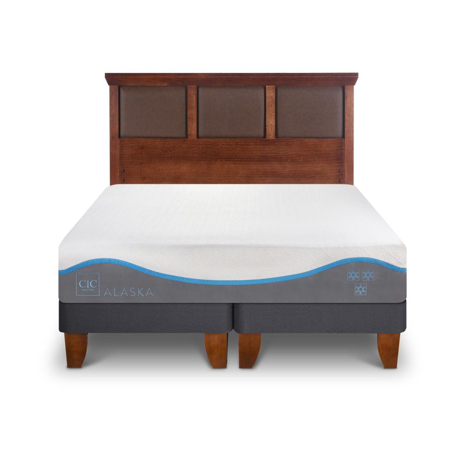 Cama Europea Cic Alaska / 2 Plazas / Base Dividida + Respaldo image number 0.0
