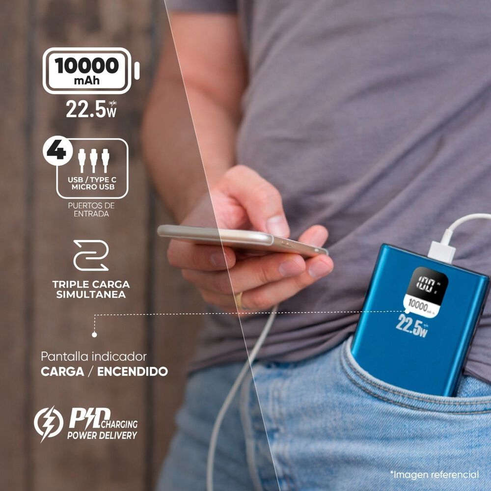 Bater&iacute;a Externa Power Bank 10000 Mah 22.5w Ucp10lpd image number 1.0