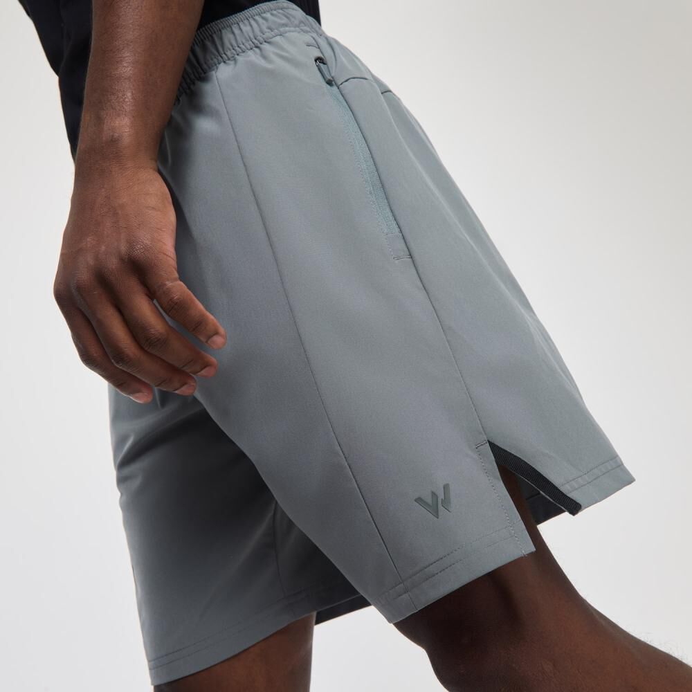 Short Deportivo Liso Tiro Medio Regular Hombre Wetland image number 4.0