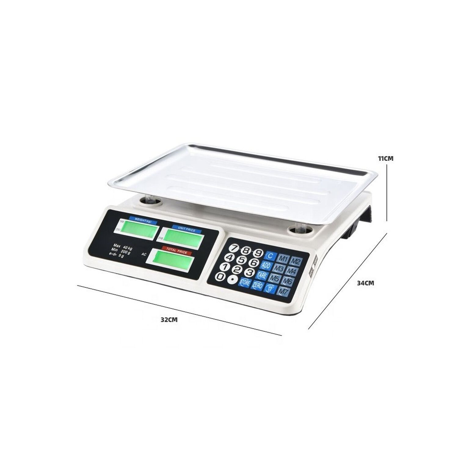 Balanza Digital Recargable Para Comecios Doble Pantalla 40kg image number 4.0
