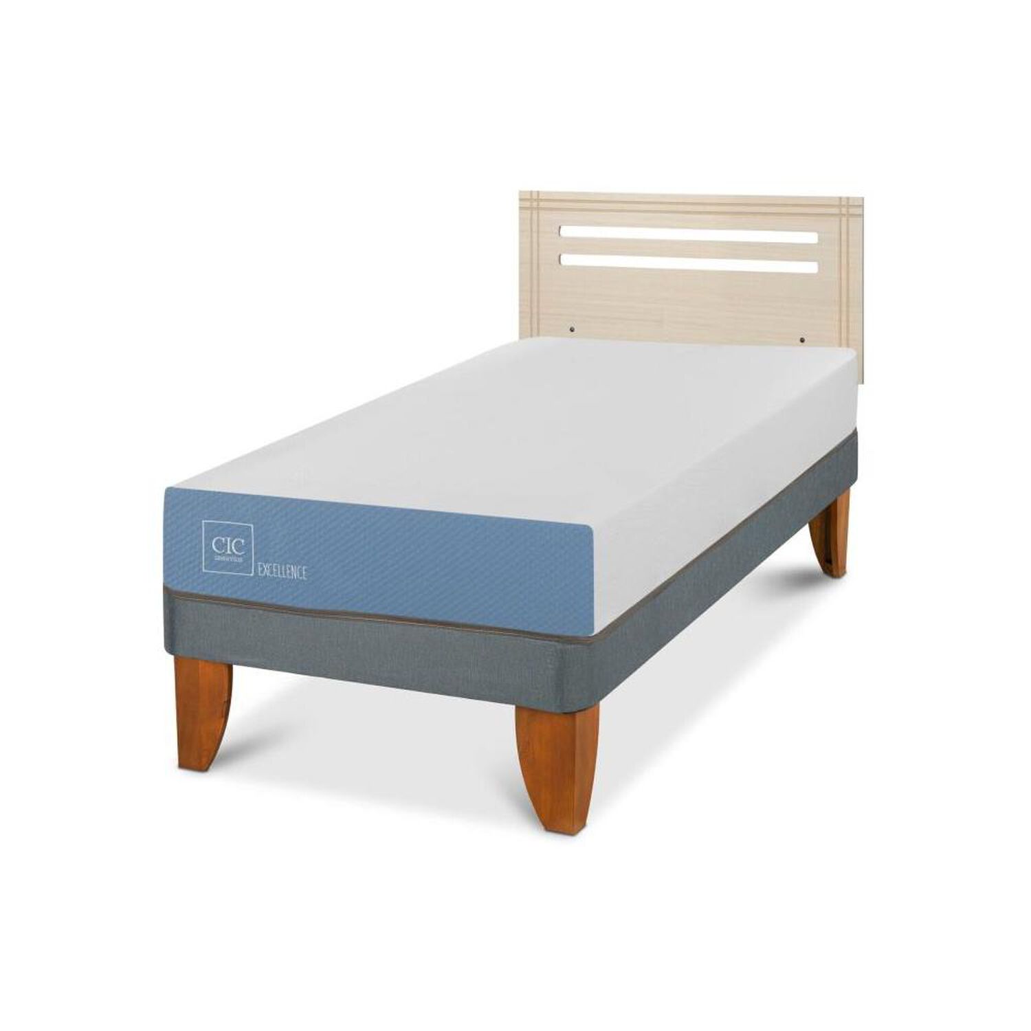 Cama Europea Cic Excellence / 1 Plaza / Base Normal + Respaldo image number 2.0