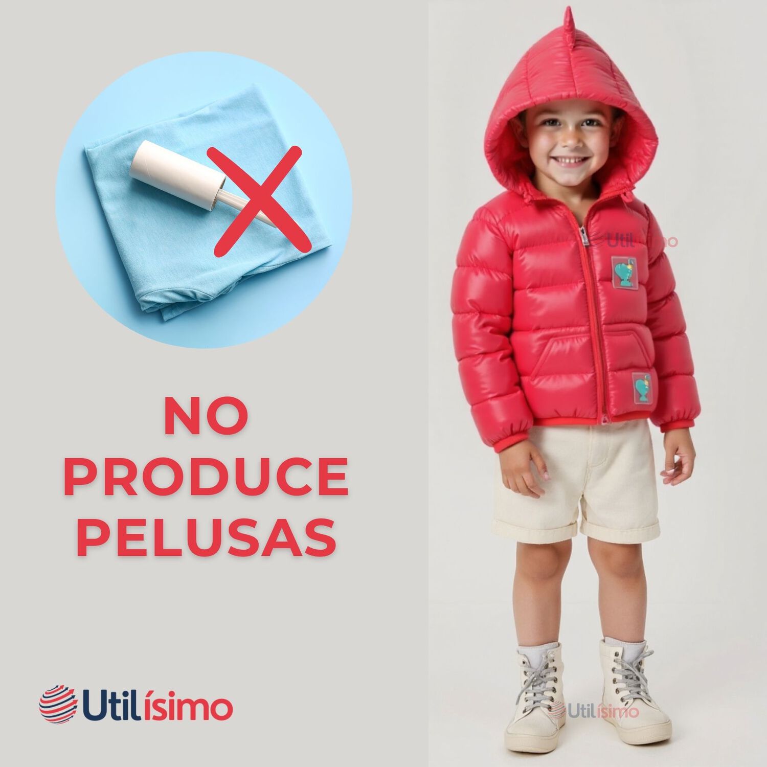 Parka Dinosaurio Con Capucha Manga Larga Ni&ntilde;o Jump Kids Rojo Dinosaurio image number 6.0