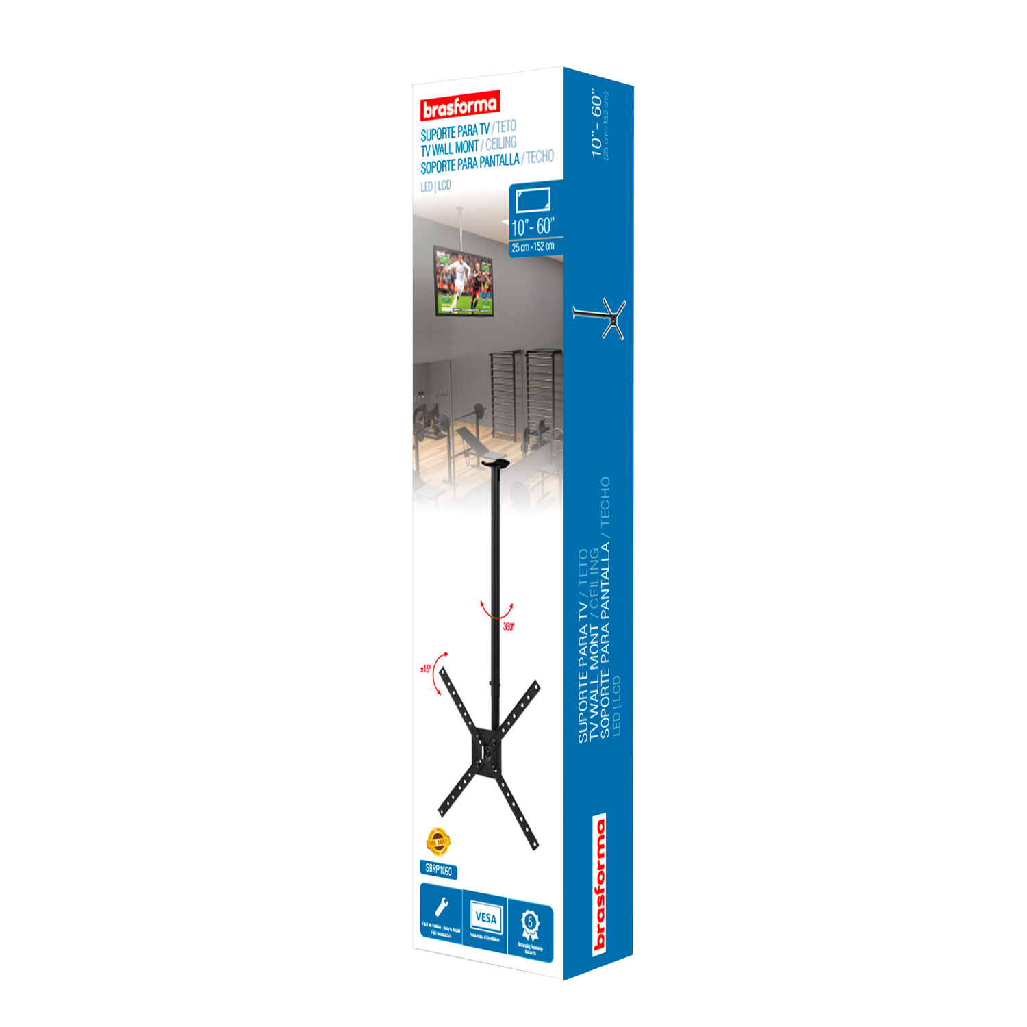 Soporte Tv Para Techos Bajos 10" A 60" Inclinable Sbrp1050 Brasforma image number 2.0