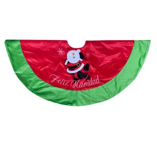 Fald&oacute;n Pie De &Aacute;rbol Navidad 90 Cm Di&aacute;metro Estampado Rojo Y Verde